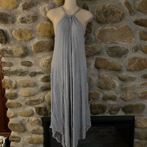 Elan Black and White Striped Maxi Dress